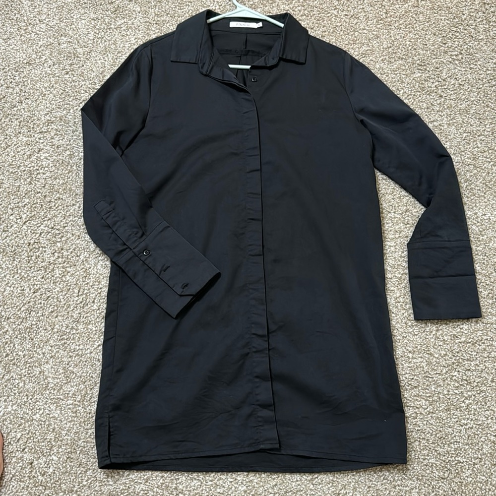 FRnch brand Black Long Sleeve Shirt Dress